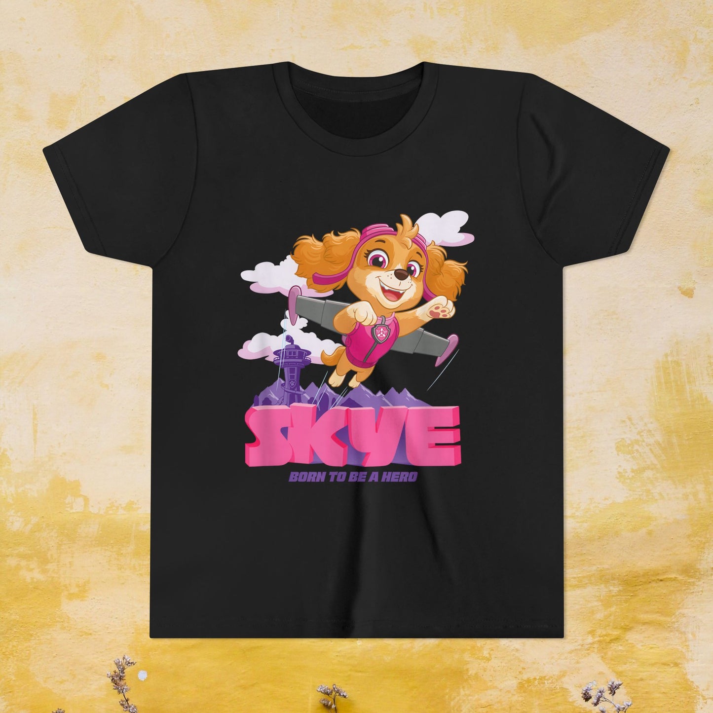 Skye Born to be A Hero - Paw Patrol T-shirt - Animation TV Series Youth Short Sleeve Tee
