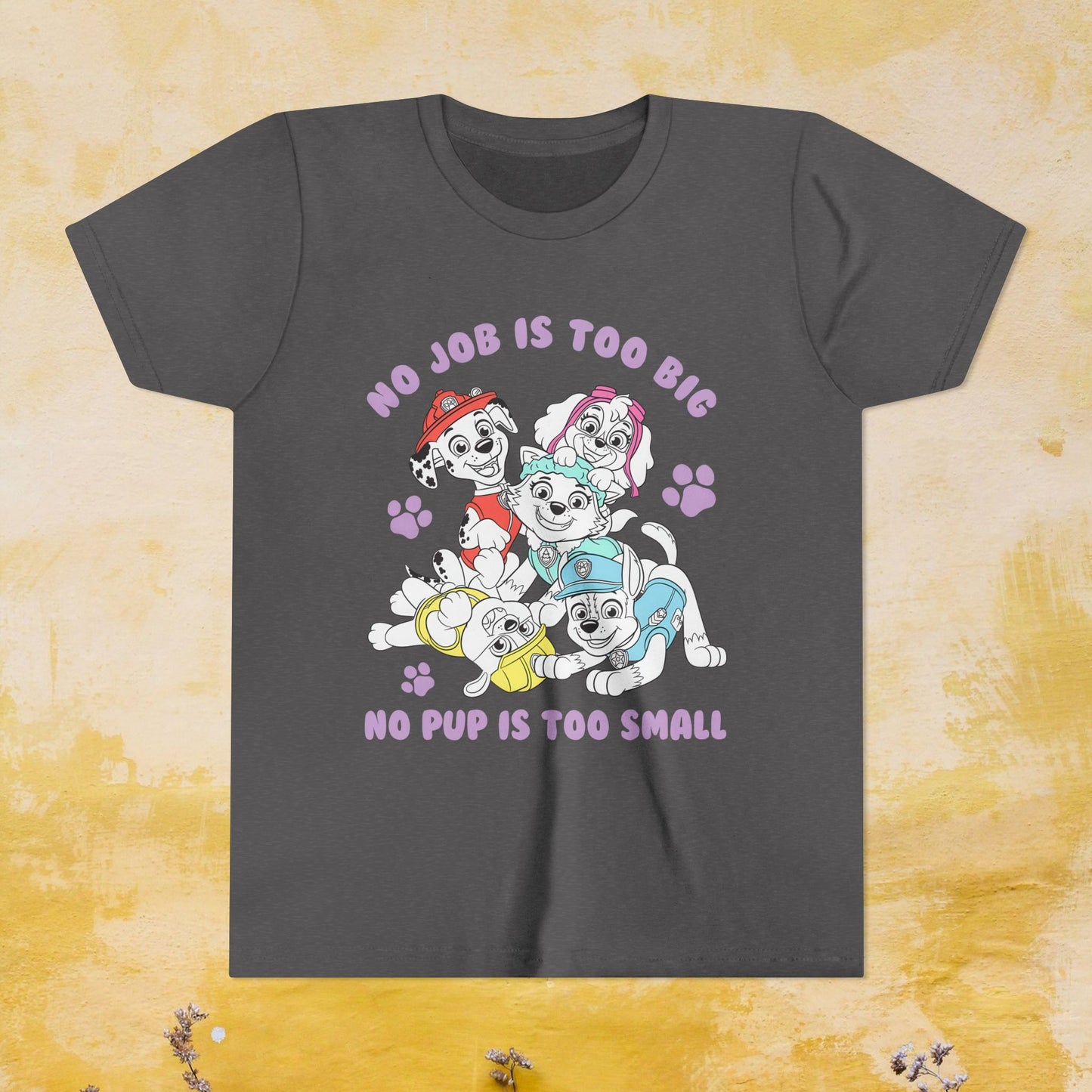 No Job is Too Big, No Pup is Too Small - Paw Patrol T-shirt - Animation TV Series Youth Short Sleeve Tee