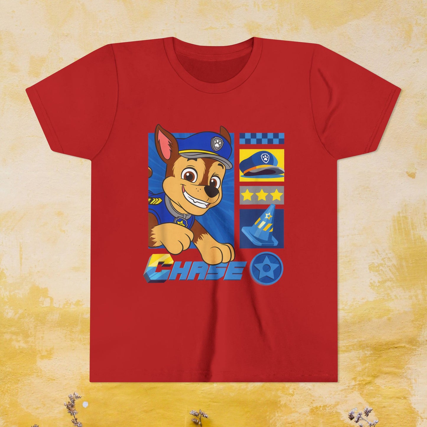 Chase - Paw Patrol T-shirt - Animation TV Series Youth Short Sleeve Tee