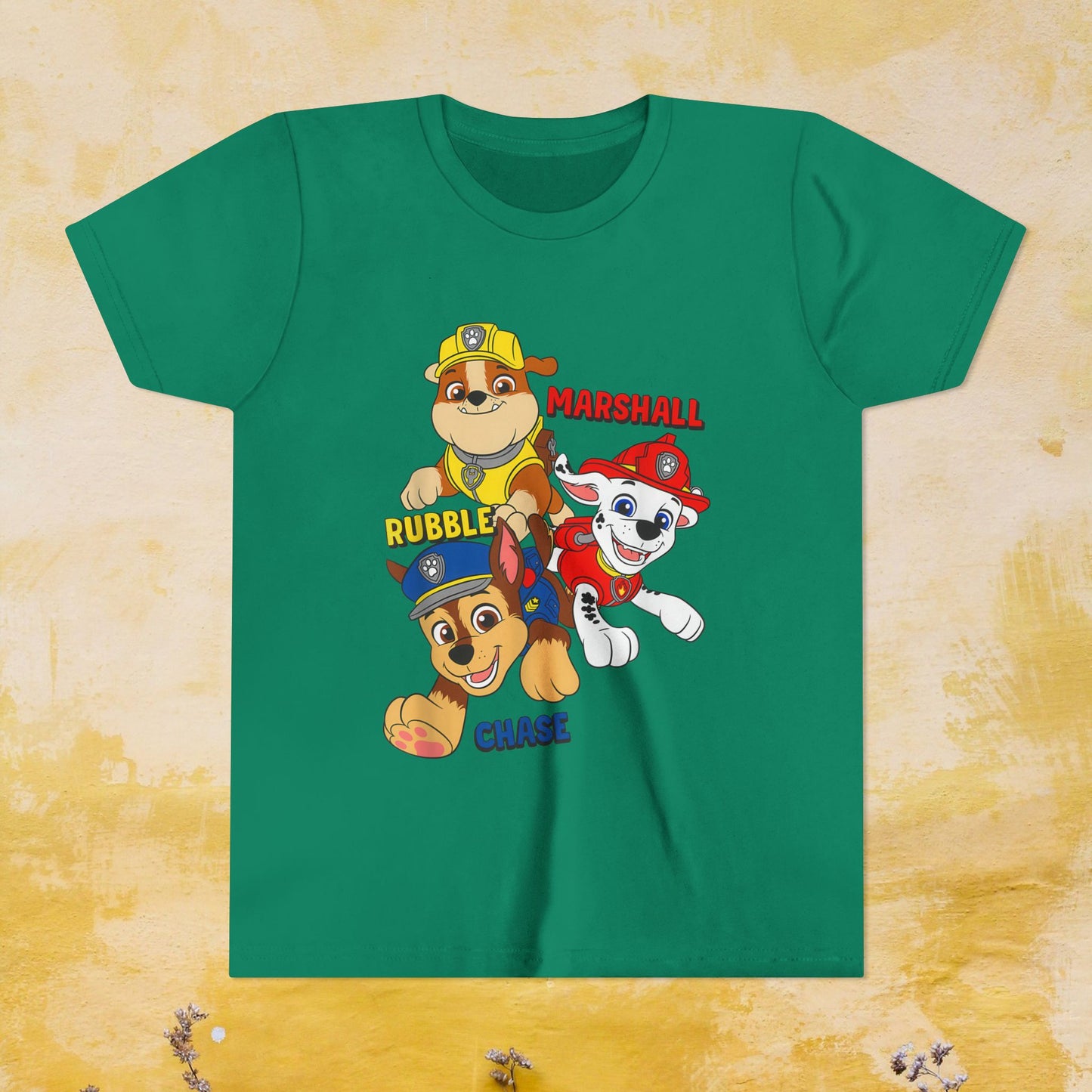 Chase, Rubble, Marshall - Paw Patrol T-shirt - Animation TV Series Youth Short Sleeve Tee