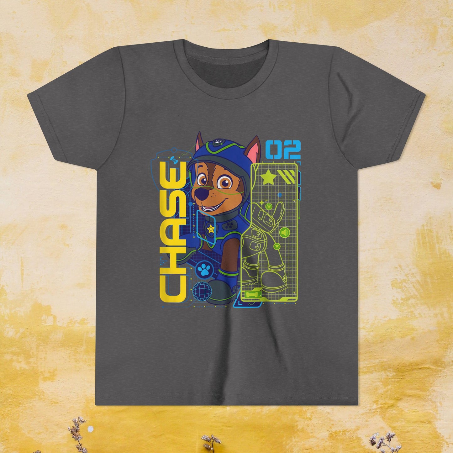 Chase - Paw Patrol T-shirt - Animation TV Series Youth Short Sleeve Tee