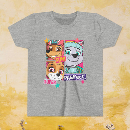 Fun, Super, Pawfect! - Paw Patrol T-shirt - Animation TV Series Youth Short Sleeve Tee