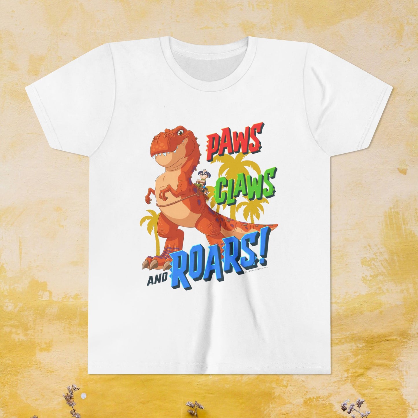 Paws, Claws, and Roars! - Paw Patrol: The Dino Movie T-shirt - Animation TV Series Youth Short Sleeve Tee
