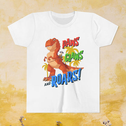 Paws, Claws, and Roars! - Paw Patrol: The Dino Movie T-shirt - Animation TV Series Youth Short Sleeve Tee
