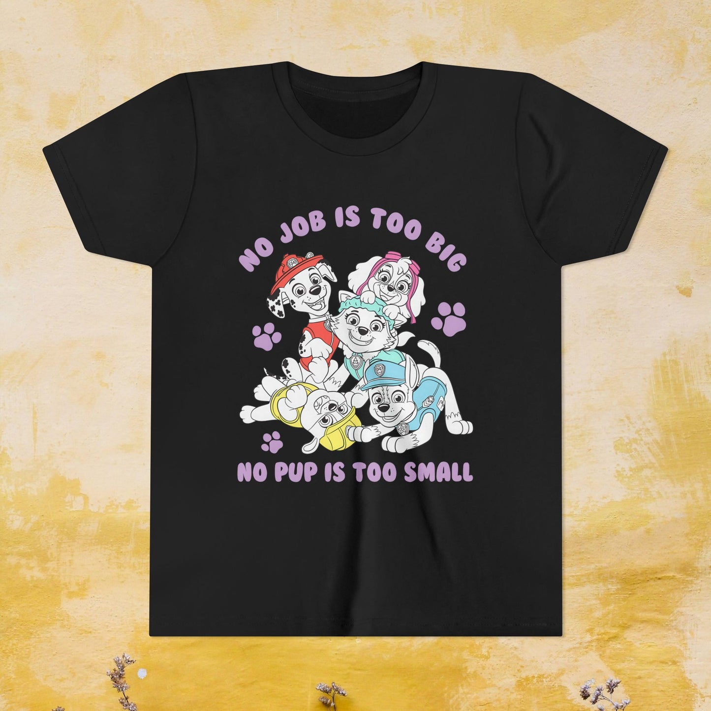No Job is Too Big, No Pup is Too Small - Paw Patrol T-shirt - Animation TV Series Youth Short Sleeve Tee