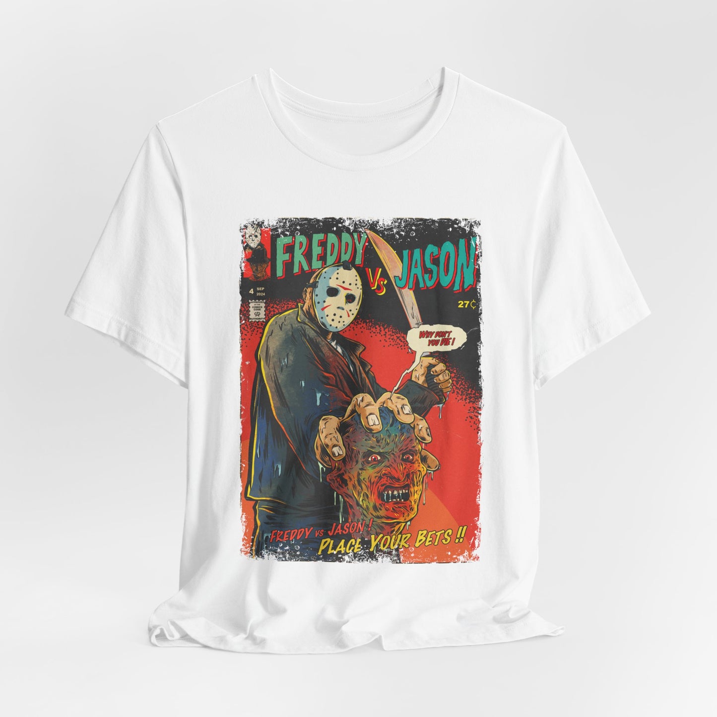 Freddy Kruger vs. Jason Voorhees Horror Movie | Unisex Graphic Short Sleeve Tee