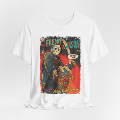 Freddy Kruger vs. Jason Voorhees Horror Movie | Unisex Graphic Short Sleeve Tee