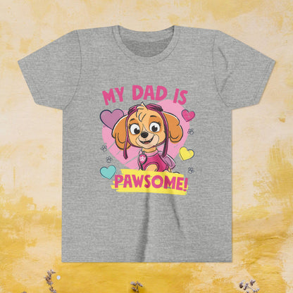 My Dad is Pawsome - Paw Patrol Father's Day T-shirt - Animation TV Series Youth Short Sleeve Tee