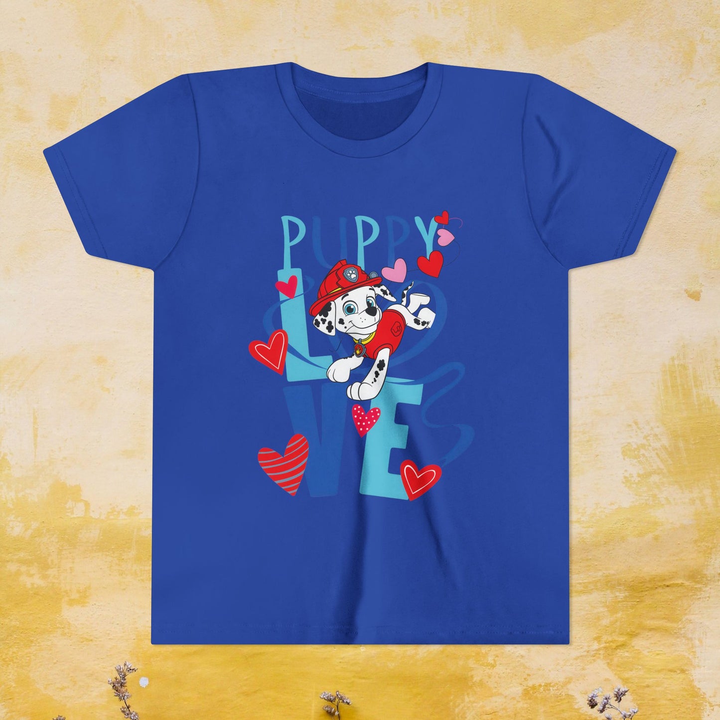 Puppy Love - Paw Patrol Valentine T-shirt - Animation TV Series Youth Short Sleeve Tee