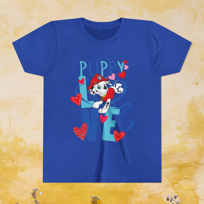 Puppy Love - Paw Patrol Valentine T-shirt - Animation TV Series Youth Short Sleeve Tee