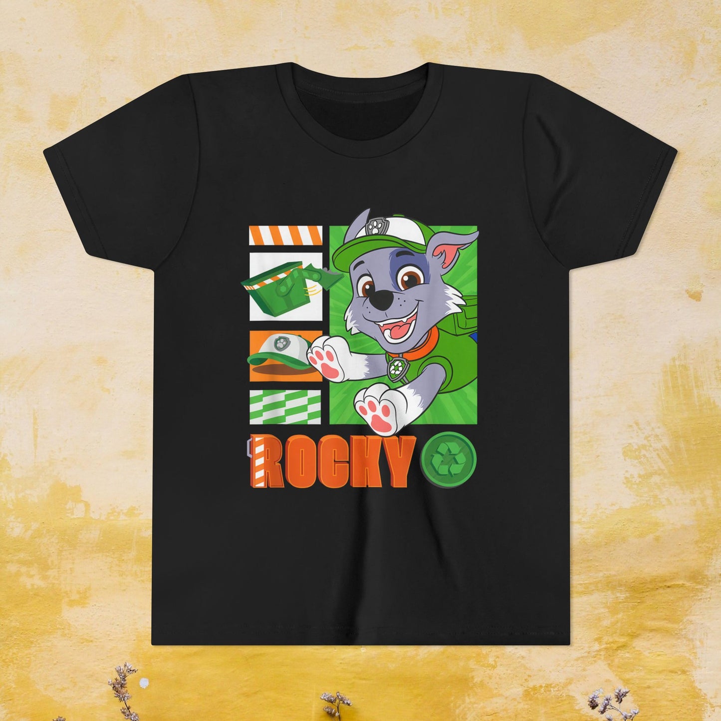 Rocky - Paw Patrol T-shirt - Animation TV Series Youth Short Sleeve Tee