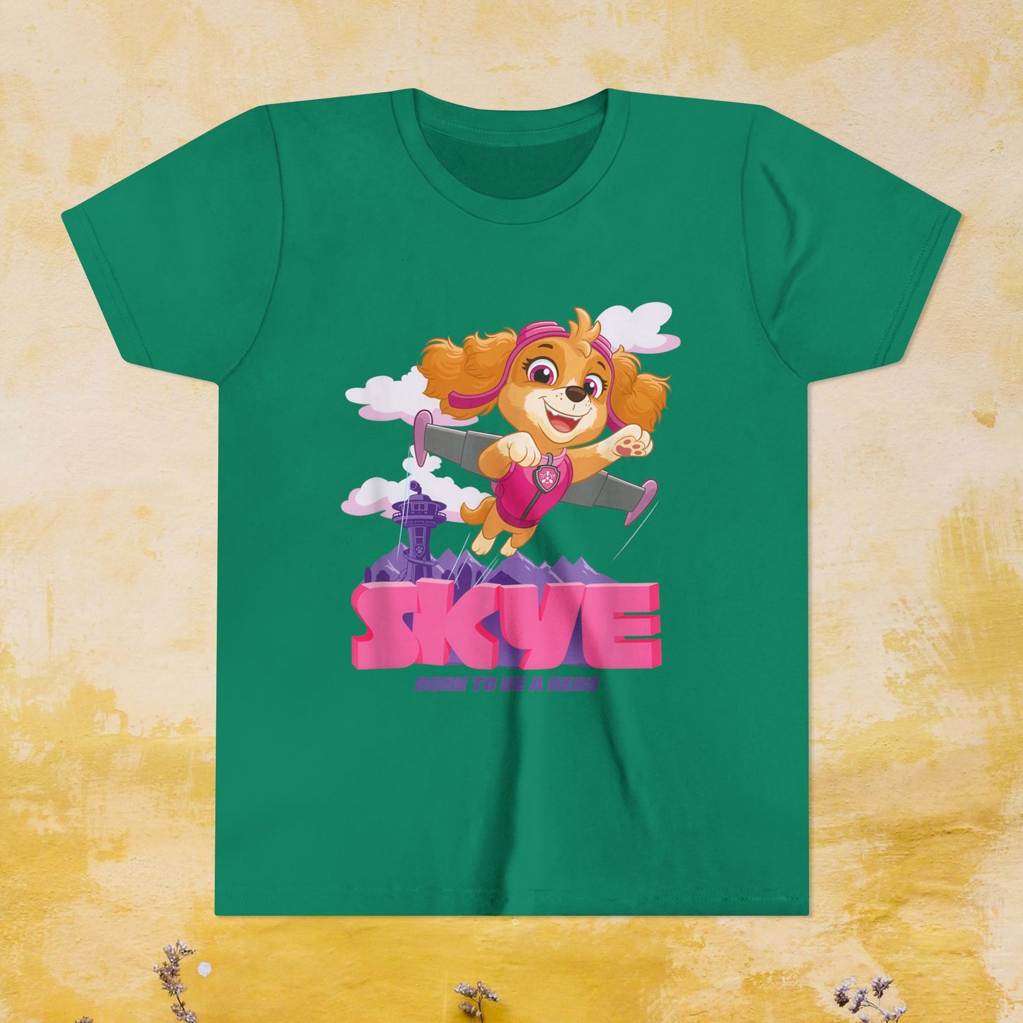 Skye Born to be A Hero - Paw Patrol T-shirt - Animation TV Series Youth Short Sleeve Tee
