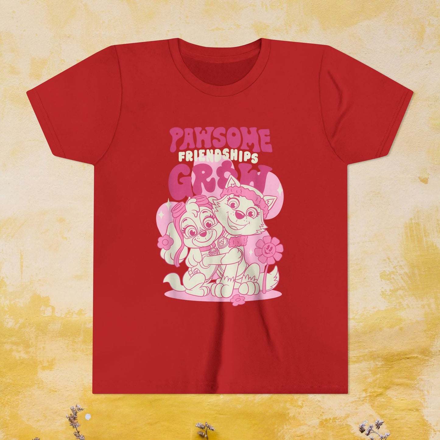 Pawsome Friendships Grow - Paw Patrol T-shirt - Animation TV Series Youth Short Sleeve Tee