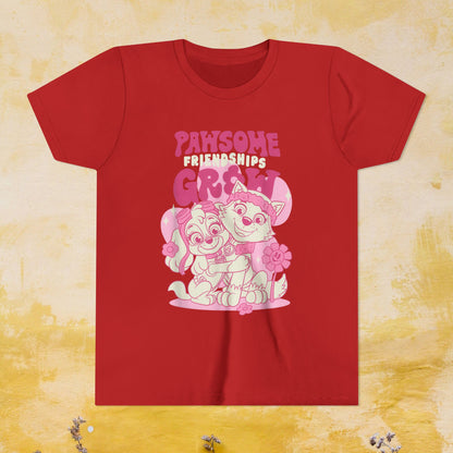 Pawsome Friendships Grow - Paw Patrol T-shirt - Animation TV Series Youth Short Sleeve Tee