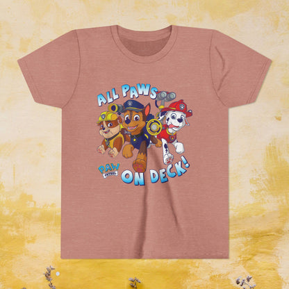 All Paws on Deck! - Paw Patrol T-shirt - Animation TV Series Youth Short Sleeve Tee