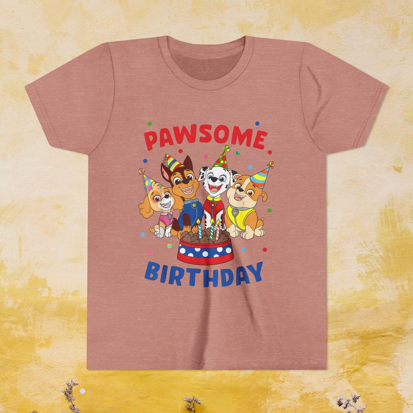 Pawsome Birthday - Paw Patrol T-shirt - Animation TV Series Youth Short Sleeve Tee