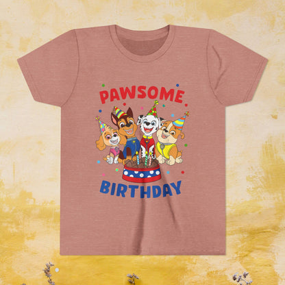 Pawsome Birthday - Paw Patrol T-shirt - Animation TV Series Youth Short Sleeve Tee