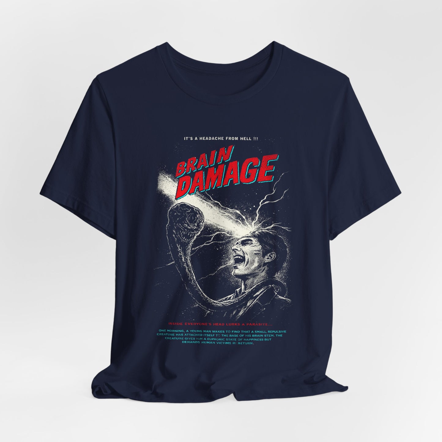 Brain Damage Horror Movie T-Shirt | Unisex Graphic Short Sleeve Tee
