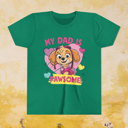 My Dad is Pawsome - Paw Patrol Father's Day T-shirt - Animation TV Series Youth Short Sleeve Tee