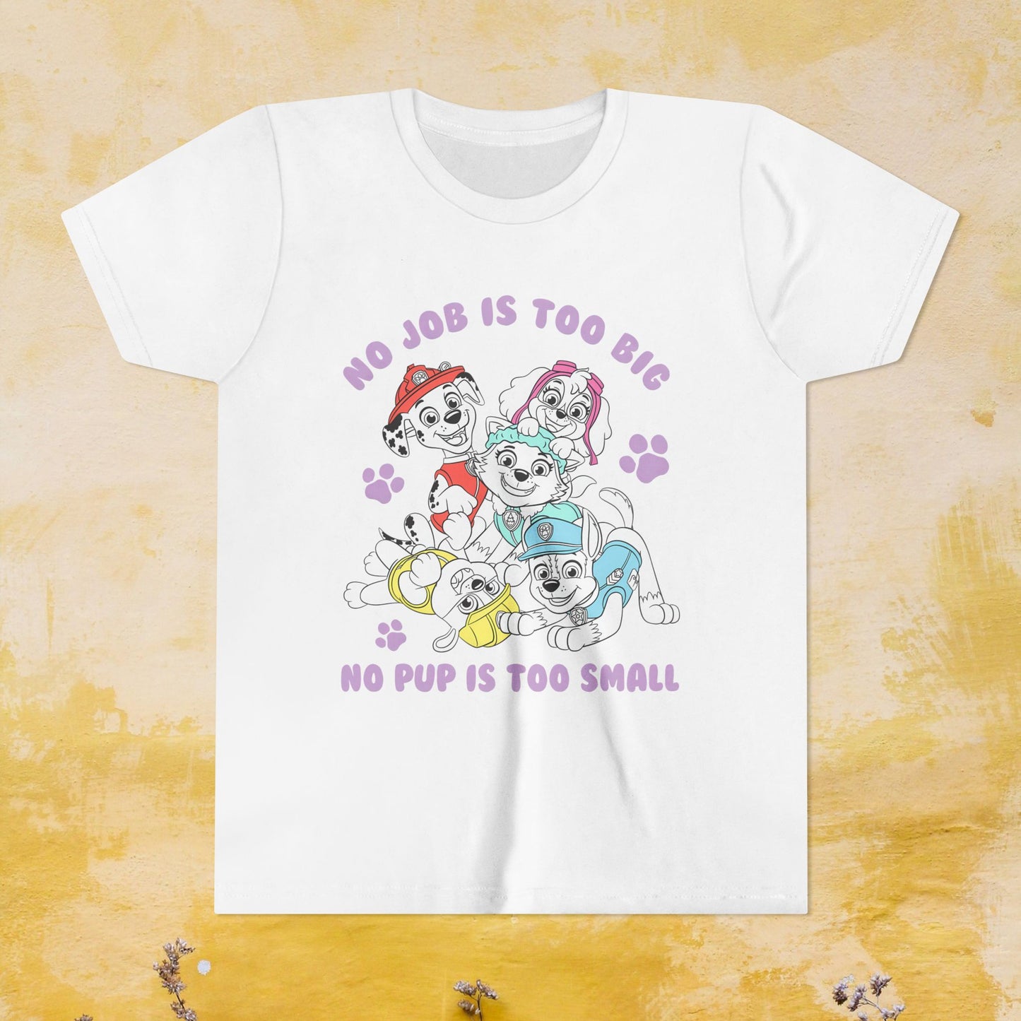 No Job is Too Big, No Pup is Too Small - Paw Patrol T-shirt - Animation TV Series Youth Short Sleeve Tee
