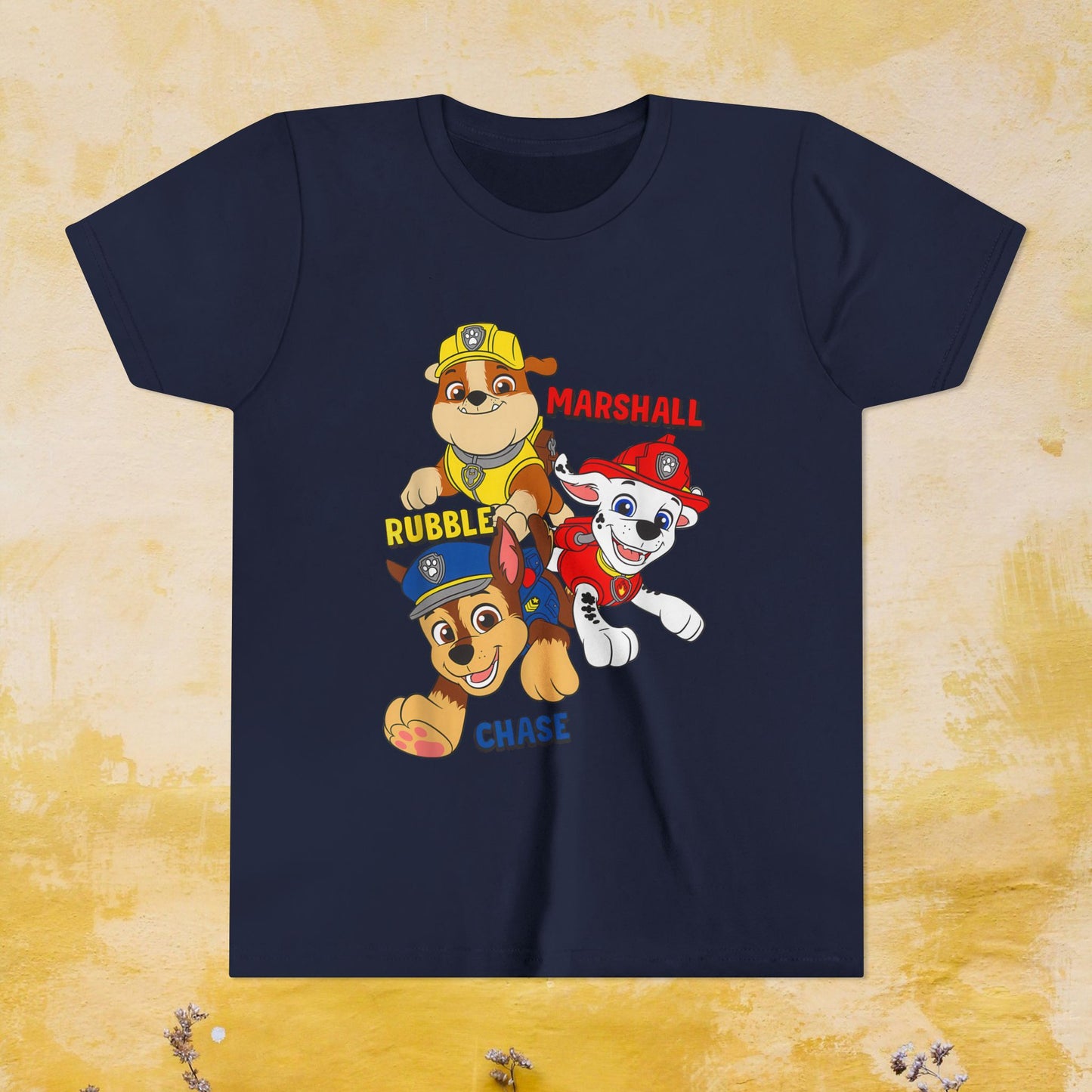 Chase, Rubble, Marshall - Paw Patrol T-shirt - Animation TV Series Youth Short Sleeve Tee