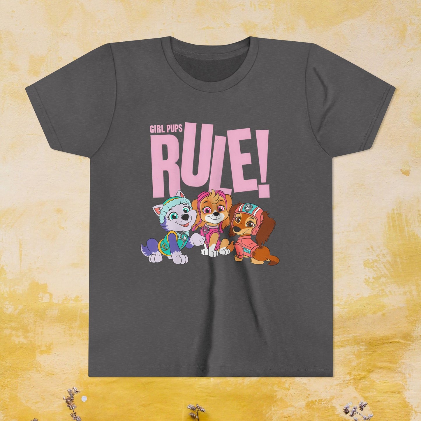 Girl Pups Rule - Paw Patrol T-shirt - Animation TV Series Youth Short Sleeve Tee