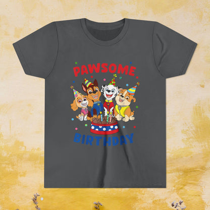Pawsome Birthday - Paw Patrol T-shirt - Animation TV Series Youth Short Sleeve Tee