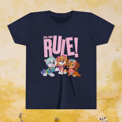 Girl Pups Rule - Paw Patrol T-shirt - Animation TV Series Youth Short Sleeve Tee