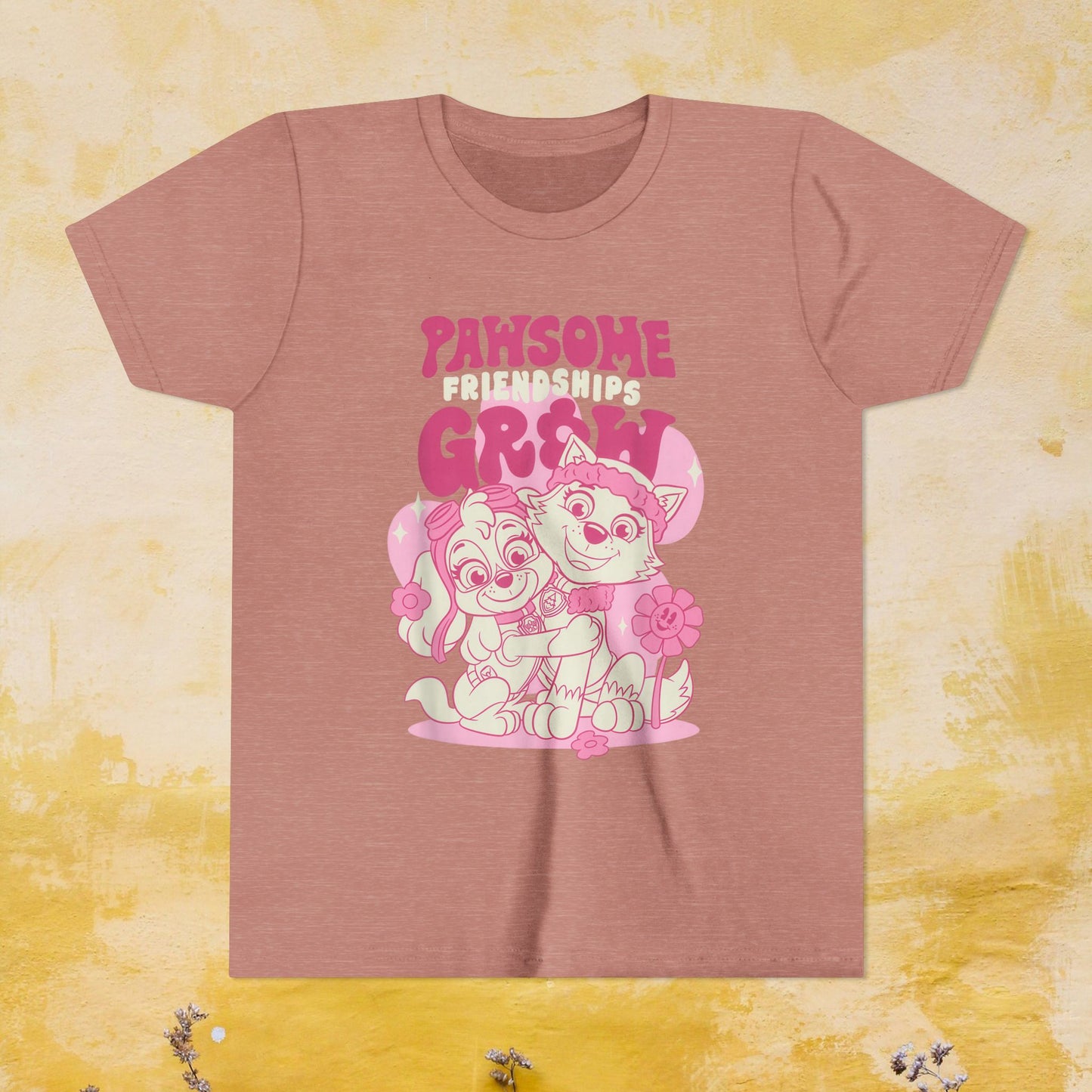 Pawsome Friendships Grow - Paw Patrol T-shirt - Animation TV Series Youth Short Sleeve Tee