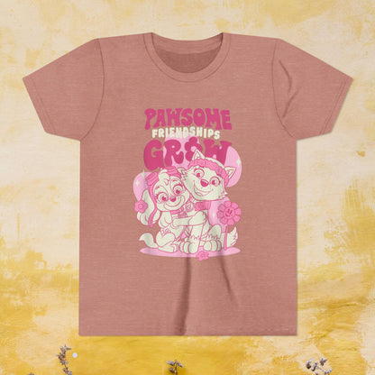 Pawsome Friendships Grow - Paw Patrol T-shirt - Animation TV Series Youth Short Sleeve Tee