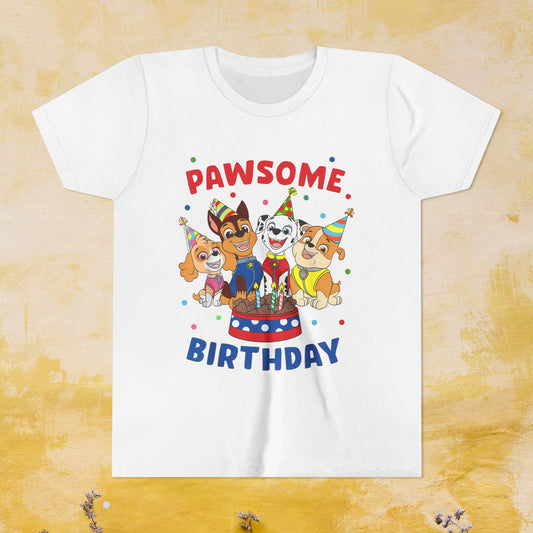 Pawsome Birthday - Paw Patrol T-shirt - Animation TV Series Youth Short Sleeve Tee