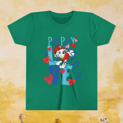 Puppy Love - Paw Patrol Valentine T-shirt - Animation TV Series Youth Short Sleeve Tee