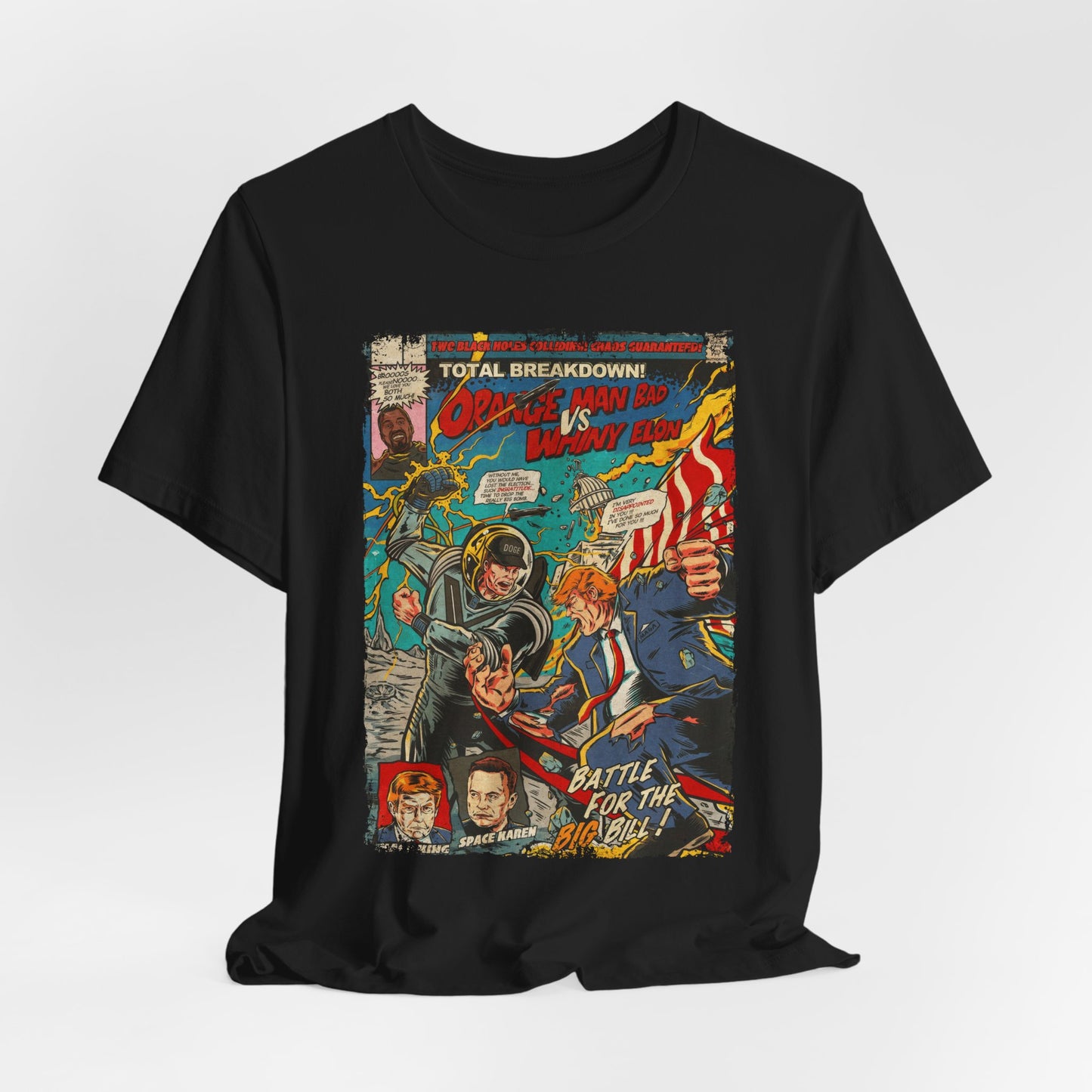 Trump Vs Elon Musk Action | Unisex Graphic Short Sleeve Tee