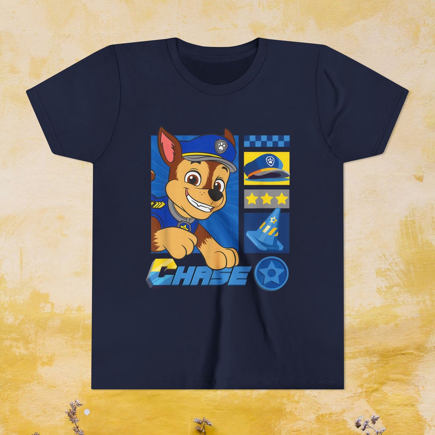 Chase - Paw Patrol T-shirt - Animation TV Series Youth Short Sleeve Tee