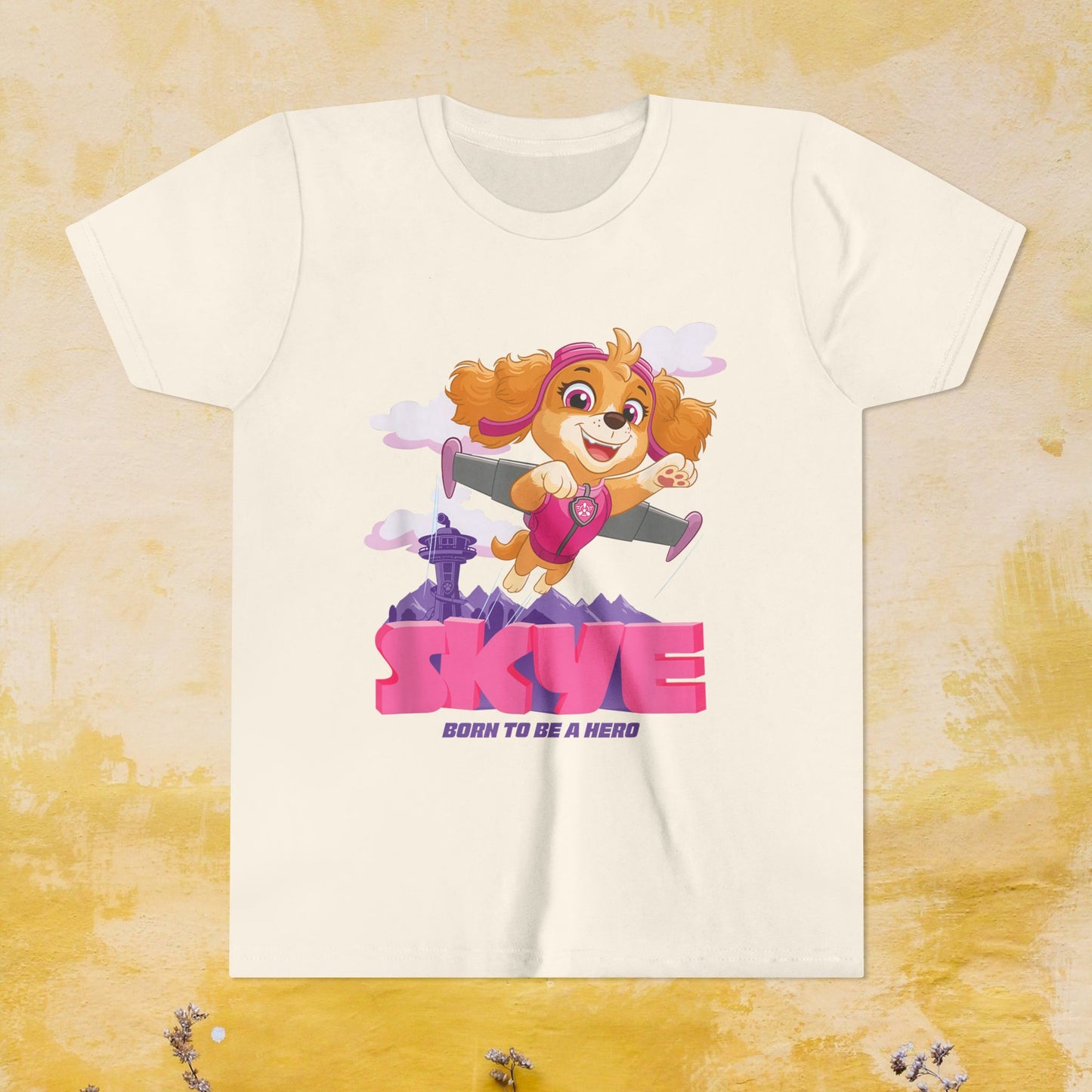 Skye Born to be A Hero - Paw Patrol T-shirt - Animation TV Series Youth Short Sleeve Tee