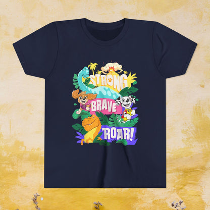 Strong, Brave, Roar! - Paw Patrol: The Dino Movie T-shirt - Animation TV Series Youth Short Sleeve Tee