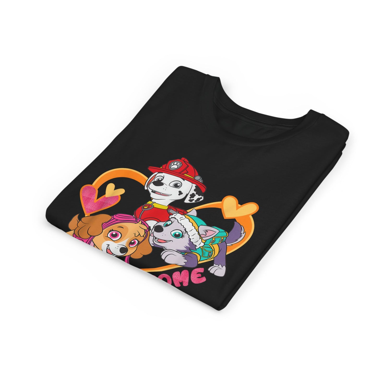Pawsome - Paw Patrol Valentine T-shirt - Animation TV Series Youth Short Sleeve Tee