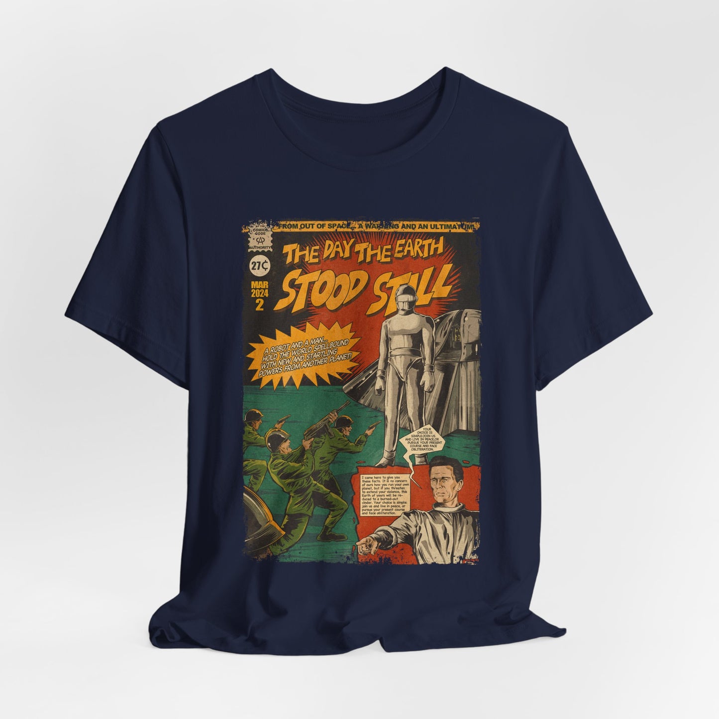 The Day The Earth Stood Still Horror Sci-fi Movie | Unisex Graphic Short Sleeve Tee