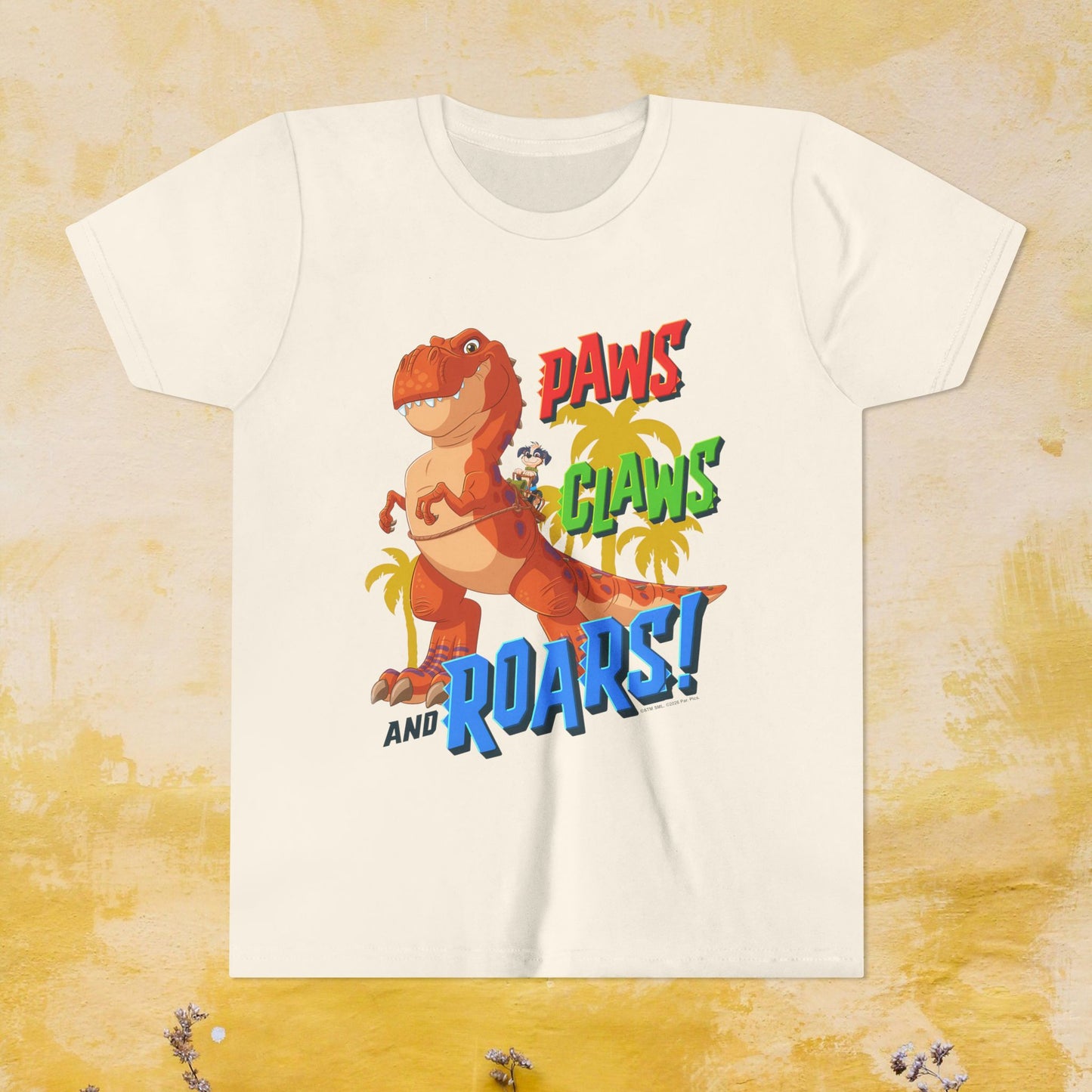 Paws, Claws, and Roars! - Paw Patrol: The Dino Movie T-shirt - Animation TV Series Youth Short Sleeve Tee