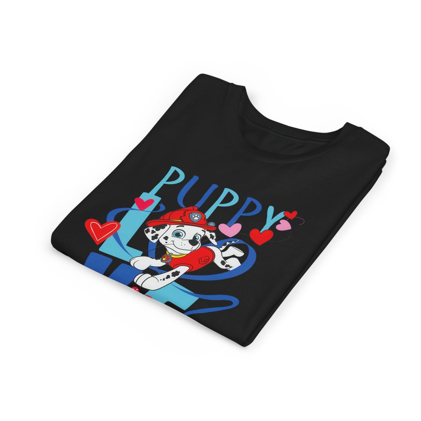 Puppy Love - Paw Patrol Valentine T-shirt - Animation TV Series Youth Short Sleeve Tee