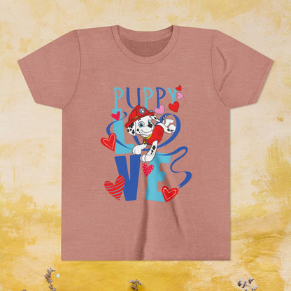 Puppy Love - Paw Patrol Valentine T-shirt - Animation TV Series Youth Short Sleeve Tee