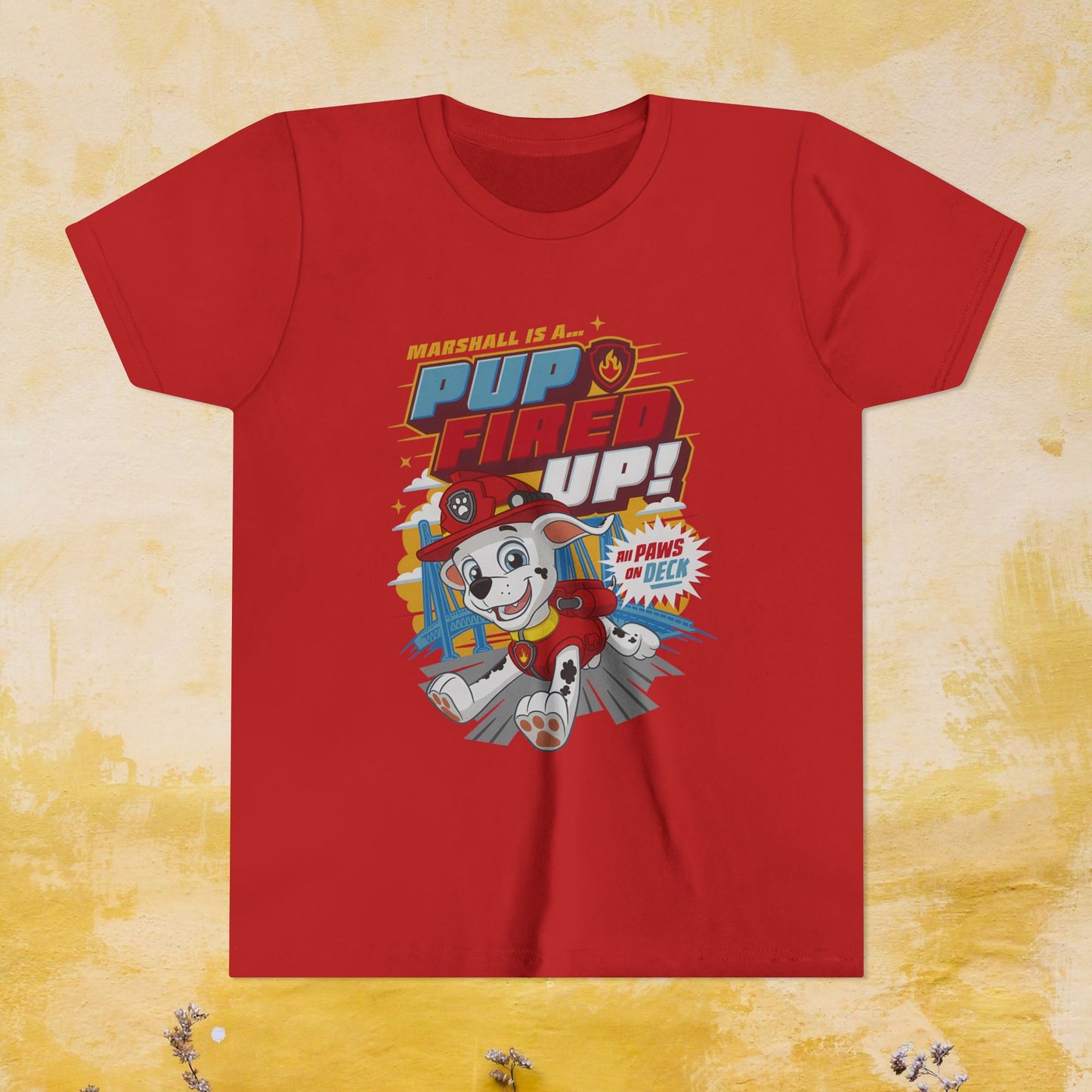 Marshall is a Pup Fired Up - Paw Patrol T-shirt - Animation TV Series Youth Short Sleeve Tee