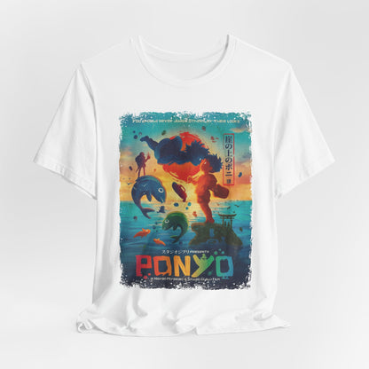 Ghibli's Ponyo on the Cliff by the Sea Anime Movie T-Shirt | Unisex Graphic Short Sleeve Tee