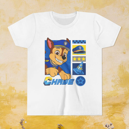 Chase - Paw Patrol T-shirt - Animation TV Series Youth Short Sleeve Tee