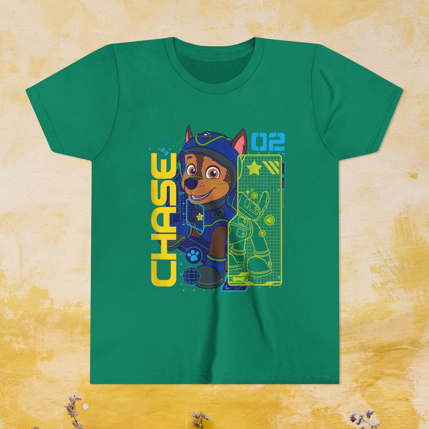 Chase - Paw Patrol T-shirt - Animation TV Series Youth Short Sleeve Tee