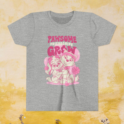 Pawsome Friendships Grow - Paw Patrol T-shirt - Animation TV Series Youth Short Sleeve Tee