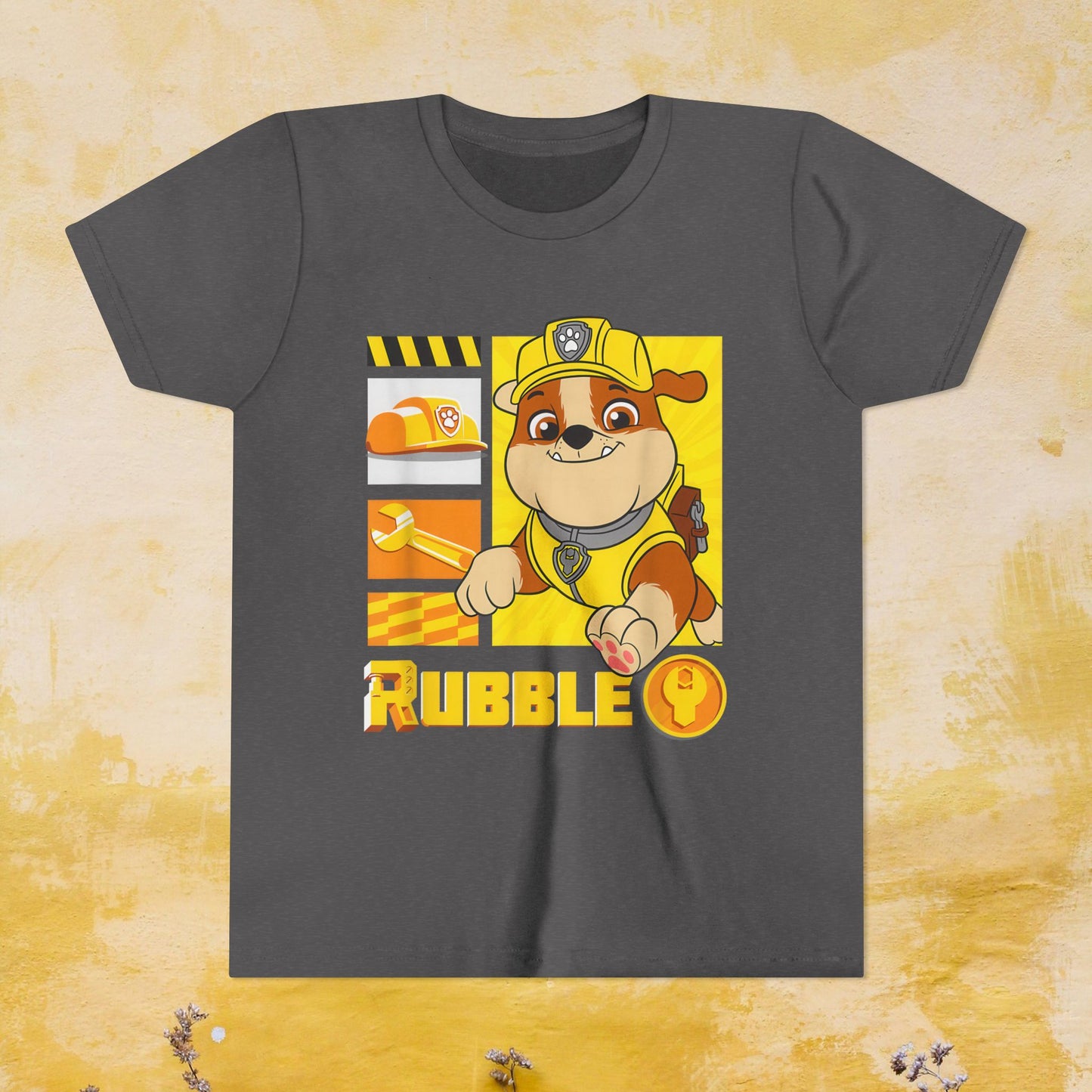 Rubble - Paw Patrol T-shirt - Animation TV Series Youth Short Sleeve Tee