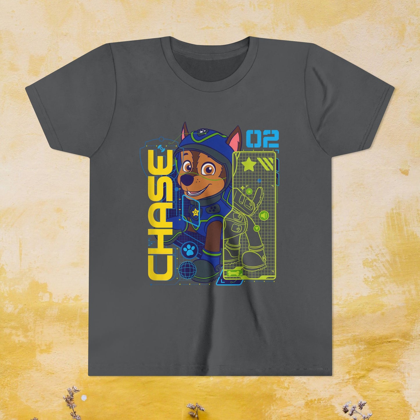 Chase - Paw Patrol T-shirt - Animation TV Series Youth Short Sleeve Tee