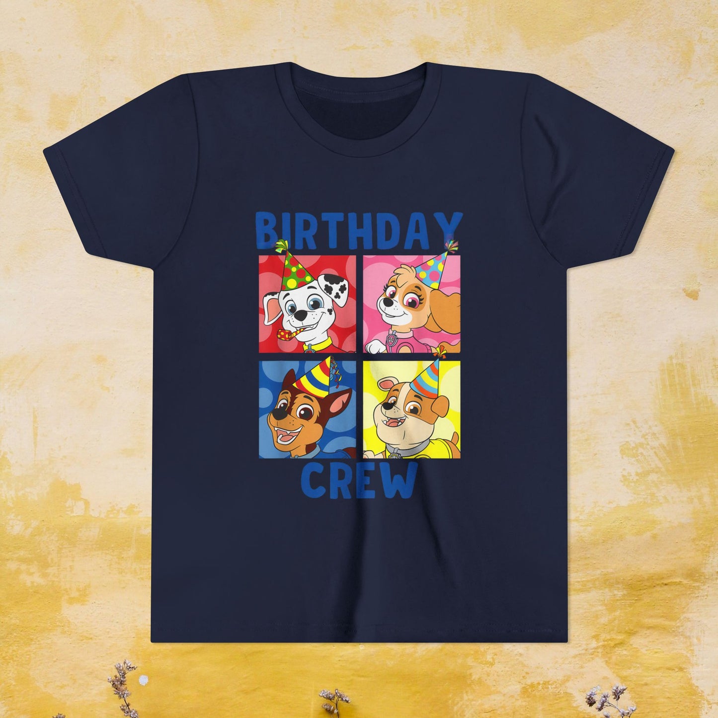 Birthday Crew - Paw Patrol T-shirt - Animation TV Series Youth Short Sleeve Tee