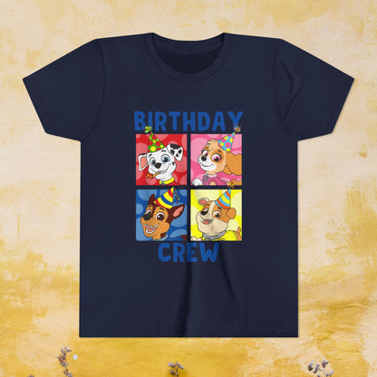 Birthday Crew - Paw Patrol T-shirt - Animation TV Series Youth Short Sleeve Tee